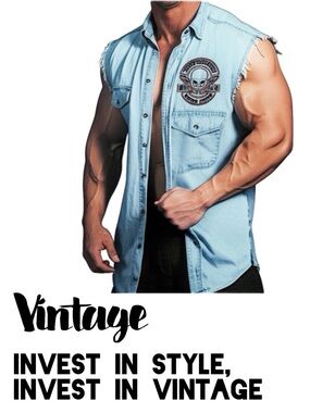 BIKERSEDGE 2010 OCTOBERFEST BIKEWEEK SLEEVELESS BUTTON-DOWN in XXL Vintage